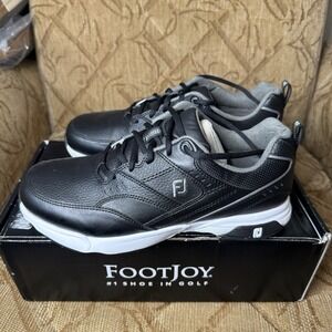 New FootJoy Golf Specialty Sneakers All Over Black Men's Size 8.5‎ Extra Wide